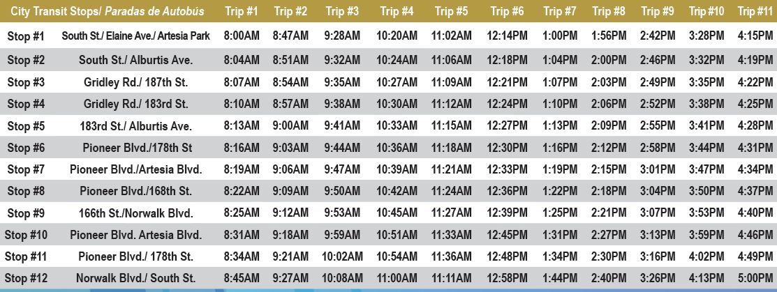 Bus Time Table 20Oct2023
